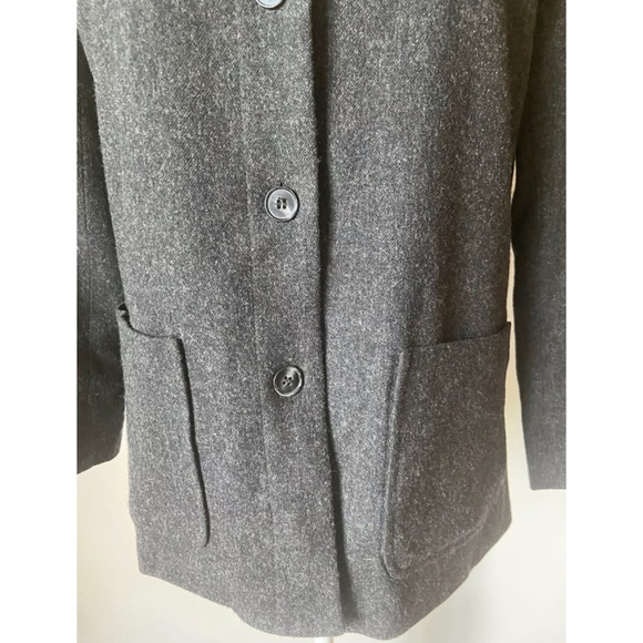 Pendleton 6P Petite Jacket 100% Virgin Wool Dark Gray Collared Lined 5 Button - Picture 3 of 11